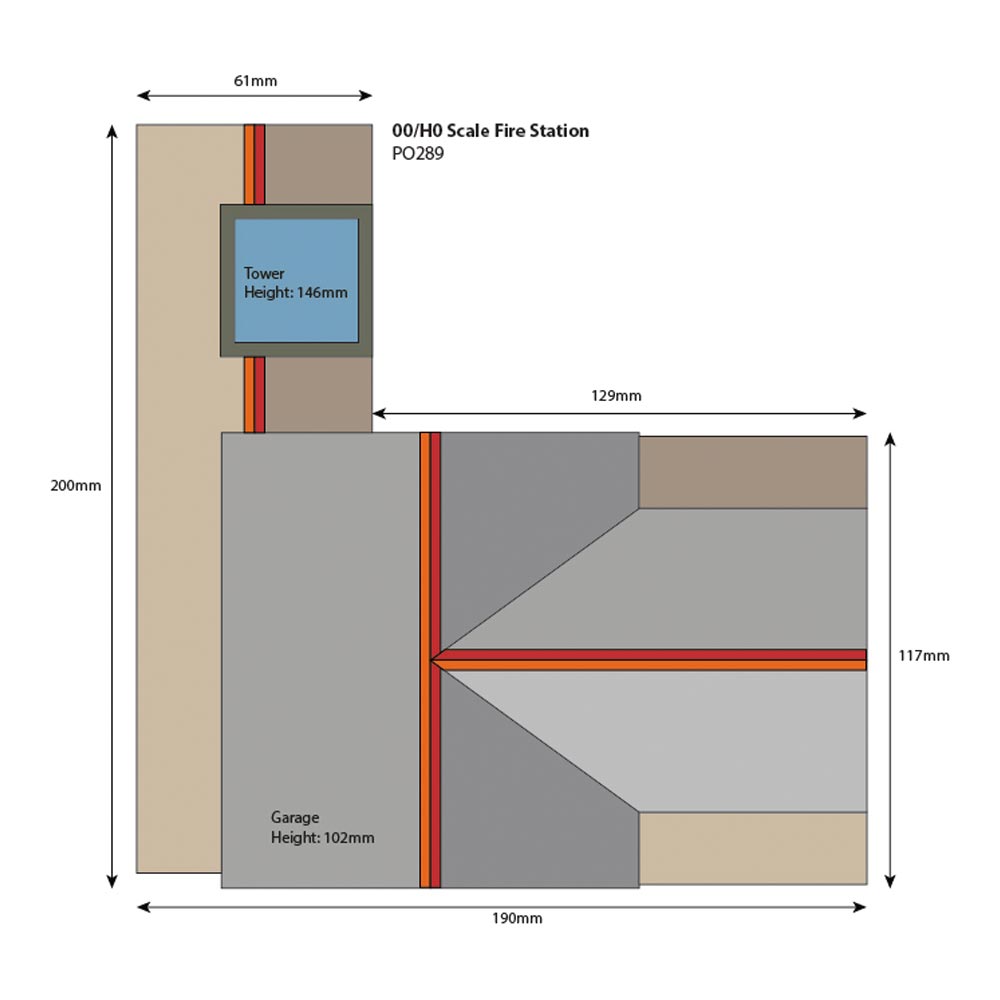 Metcalfe PO289 Fire Station Building OO Gauge Kit