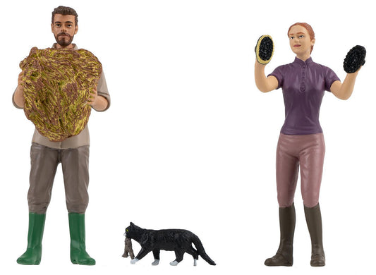 Pola Horse Grooms (2) & Cat Figure Set PO331519 G Gauge