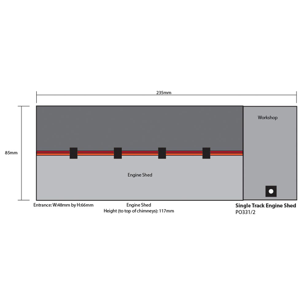 Metcalfe PO332 Stone Single Track Engine Shed HO/OO Gauge Kit