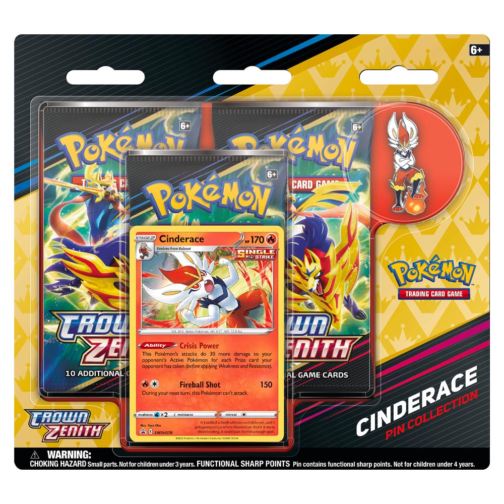 Pokemon TCG: Cinderace Crown Zenith Pin Collection 86193