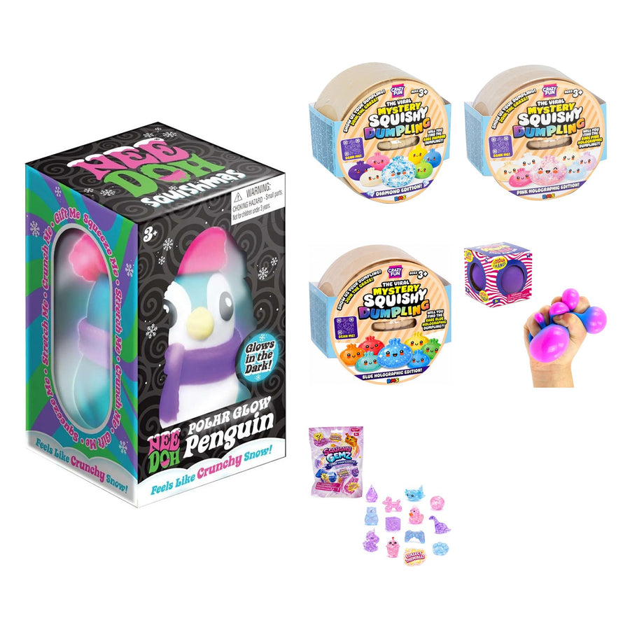 NeeDoh Polar Glow Penguin Mystery Mix Bundle