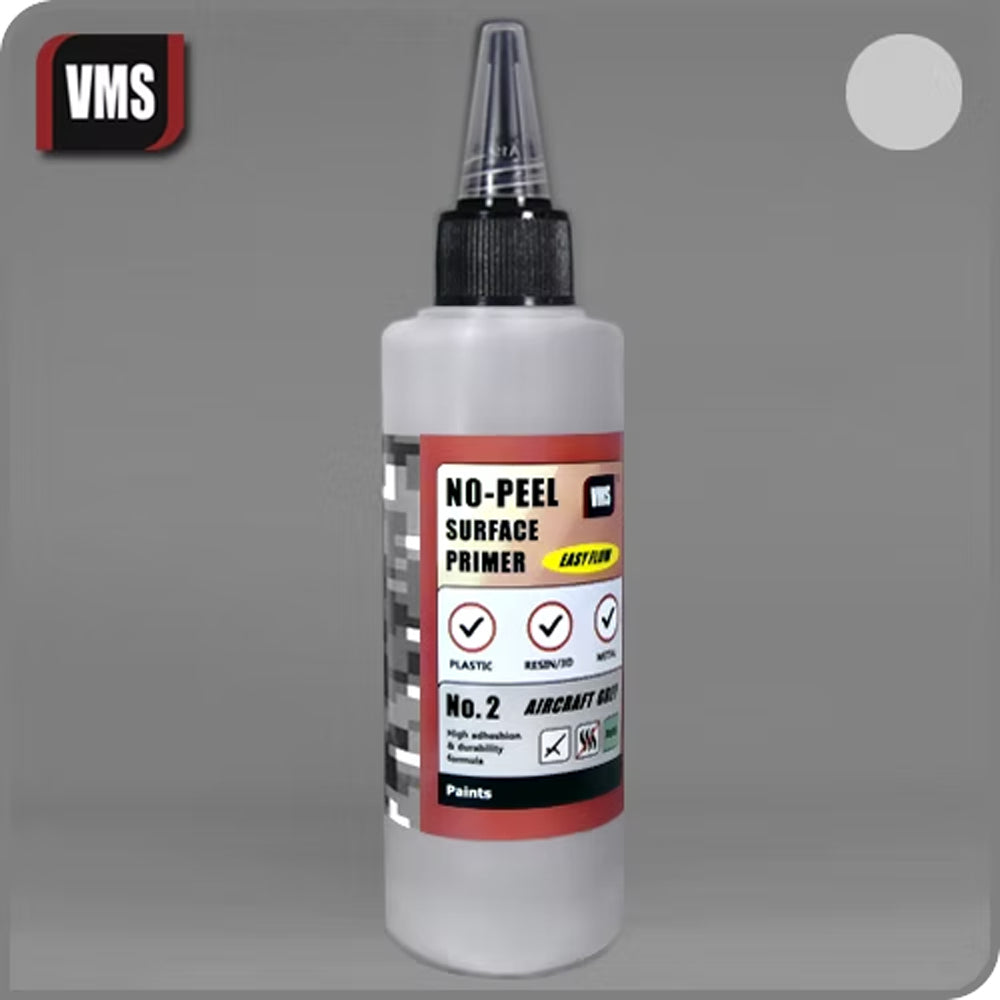 VMS No-Peel Surface Primer No.2 Aircraft (Light) - Grey 100ml PR02
