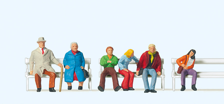 Preiser 10027 Couples on Benches (3x2) Exclusive Figure Set HO