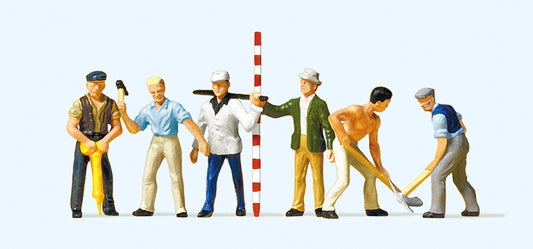 Preiser 10030 Road Workers (6) with Equipment Exclusive Figure Set HO