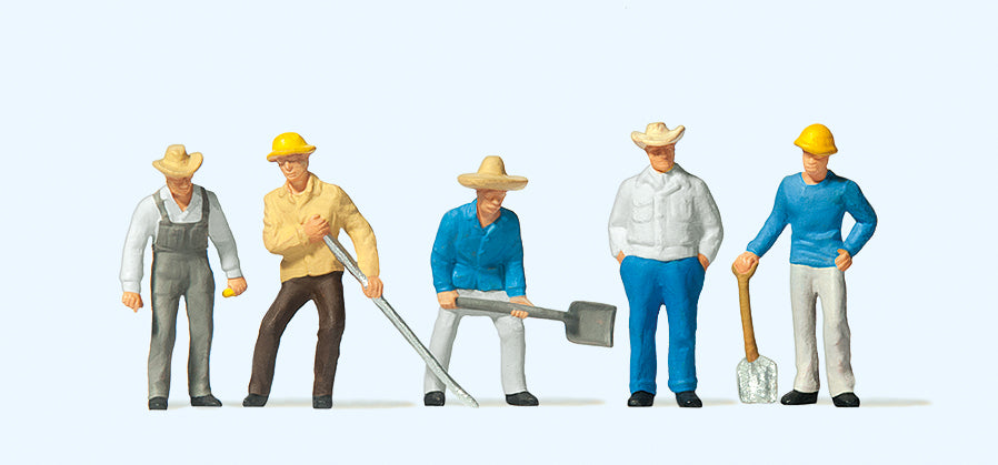 Preiser 10031 Track Workers (5) with Tools Exclusive Figure Set HO