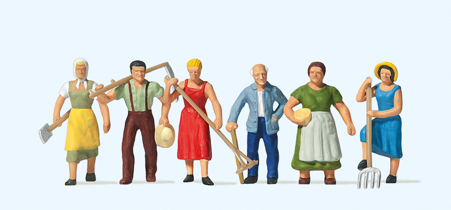 Preiser 10040 Farm Workers (6) with Tools Exclusive Figure Set HO