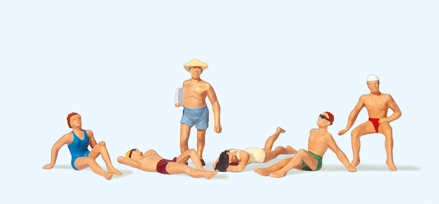 Preiser 10071 Relaxing Bathing Persons(6) Exclusive Figure Set HO
