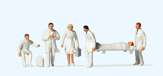 Preiser 10101 Emergency Team (5) with Stretcher Exclusive Figure Set HO
