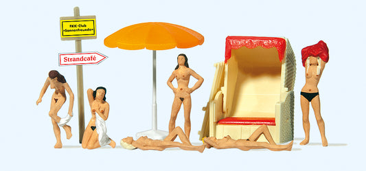Preiser 10107 Nudist Bathers (6) Exclusive Figure Set HO