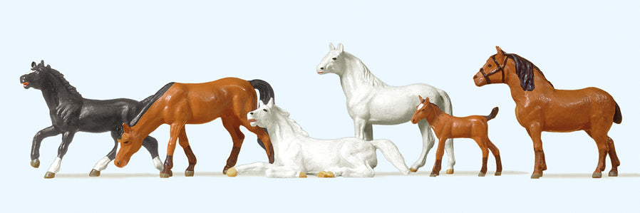 Preiser 10150 Horses (6) Exclusive Figure Set HO