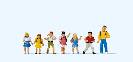Preiser 10181 School Children (6) and Teacher Exclusive Figure Set HO
