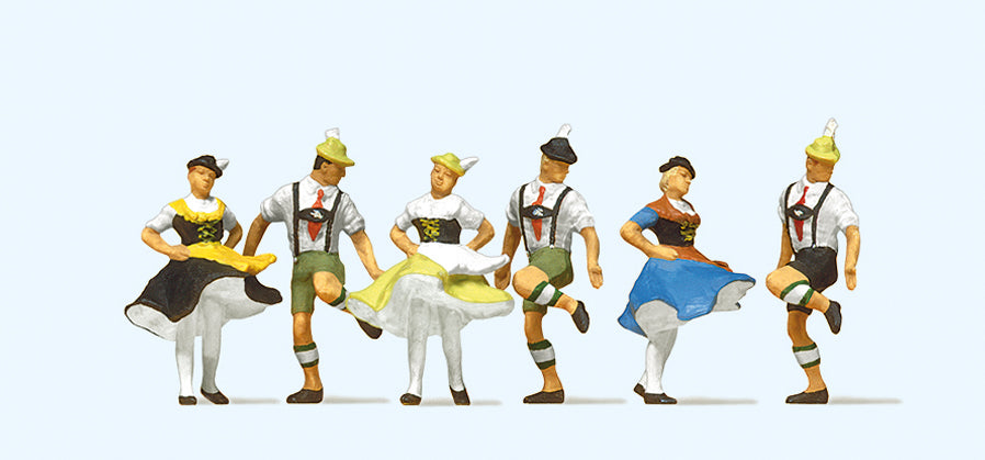 Preiser 10240 Bavarian Folk Dancers (6) Exclusive Figure Set HO