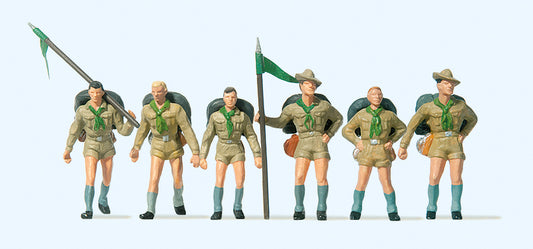 Preiser 10260 Boy Scouts (6) Exclusive Figure Set HO