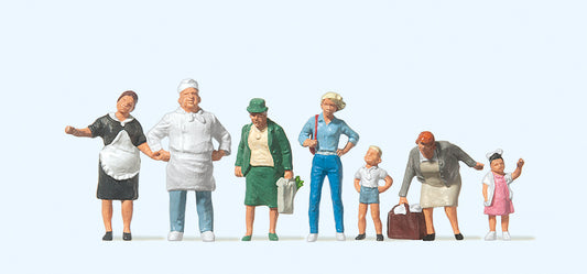 Preiser 10275 Bakers Krause (2) and Customers (5) Exclusive Figure Set HO