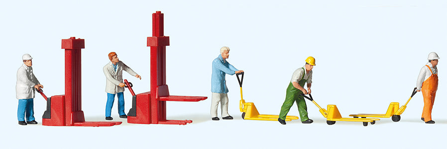 Preiser 10294 Warehousemen (5) w/Pallet Trucks Exclusive Figure Set HO