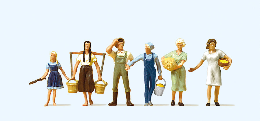 Preiser 10295 Farm Labourer and Farm Girls (5) Exclusive Figure Set HO