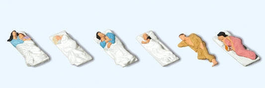 Preiser 10300 Sleeping Passengers Sleeper Cars (6) Exclusive Figure Set HO
