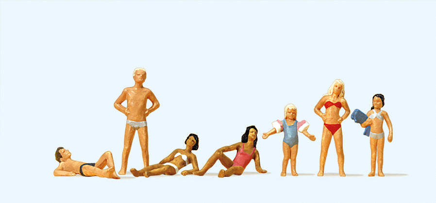 Preiser 10308 Young People at the Pool (7) Exclusive Figure Set HO