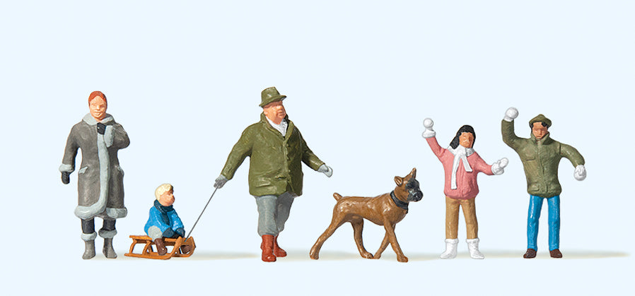 Preiser 10310 Family Krause in Winter (6) Exclusive Figure Set HO