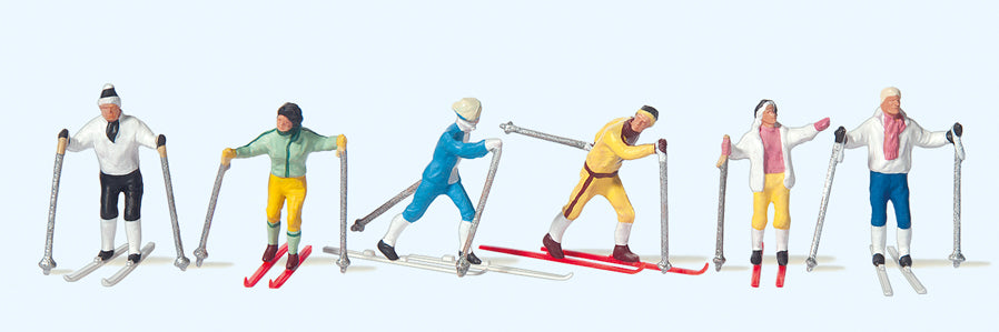 Preiser 10312 Cross Country Skiers (6) Exclusive Figure Set HO