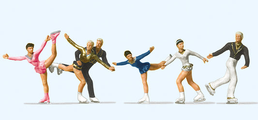 Preiser 10314 Figure Skaters (6) Exclusive Figure Set HO