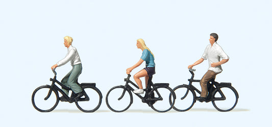 Preiser 10336 Young Cyclists (3) Exclusive Figure Set HO