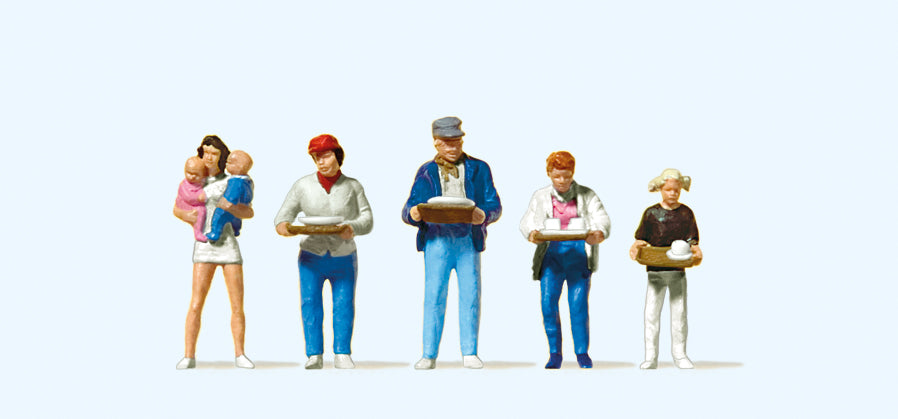 Preiser 10367 At the Canteen (5) Exclusive Figure Set HO