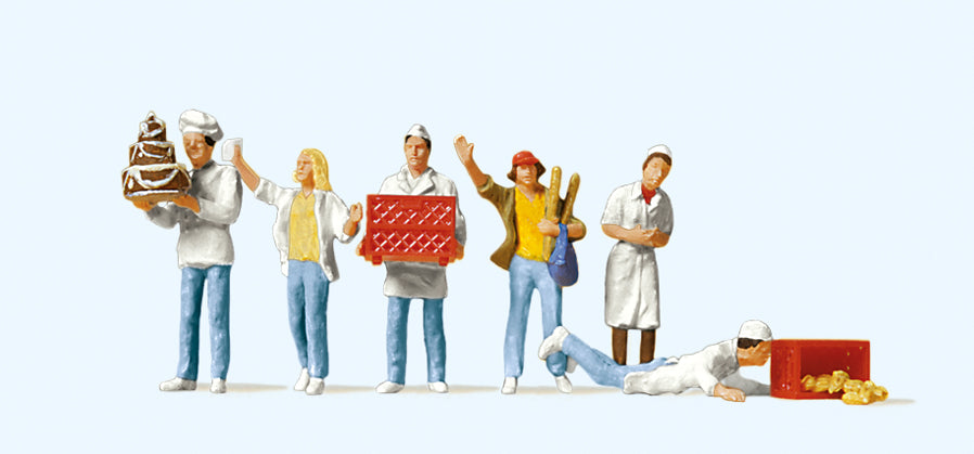 Preiser 10377 At the Bakery (5) Exclusive Figure Set HO