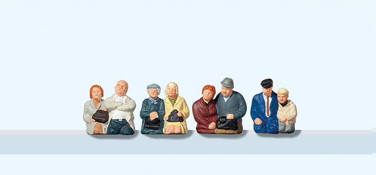 Preiser 10387 Seated Bus/Train Passengers (8) Exclusive Figure Set HO