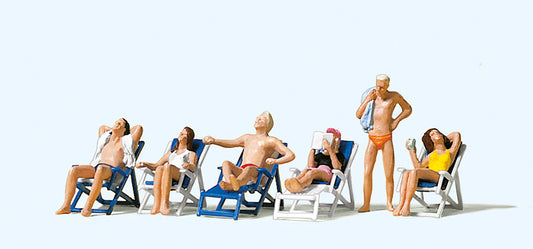 Preiser 10431 Relaxing on Garden Chairs (6) Exclusive Figure Set HO