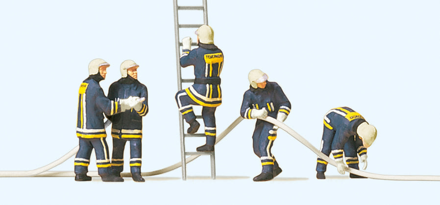 Preiser 10485 Firemen Fighting Fire (5) Exclusive Figure Set HO