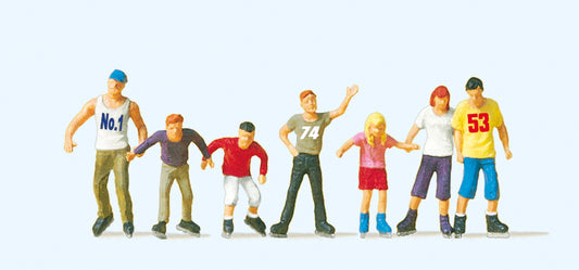 Preiser 10496 Inline Skaters (7) Exclusive Figure Set HO