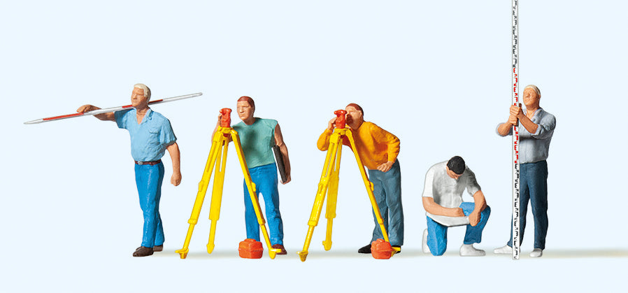 Preiser 10512 Surveyors (5) Exclusive Figure Set HO