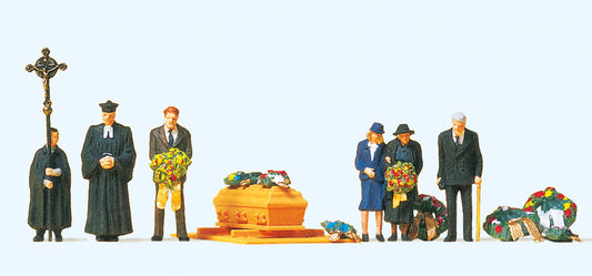 Preiser 10519 Protestant Funeral (6) Exclusive Figure Set HO