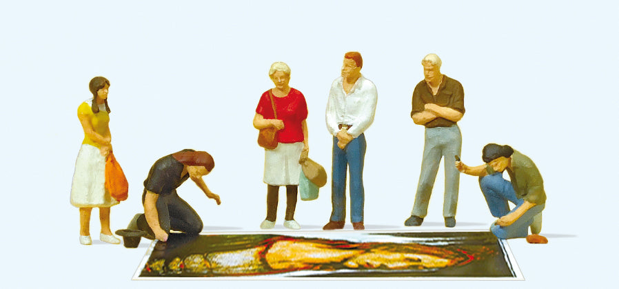 Preiser 10549 Street Artist Scene (6) Exclusve Figure Set HO