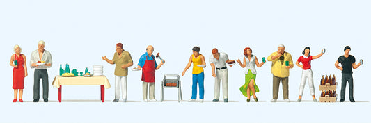 Preiser 10553 At the Barbeque Scene (10) Exclusive Figure Set HO
