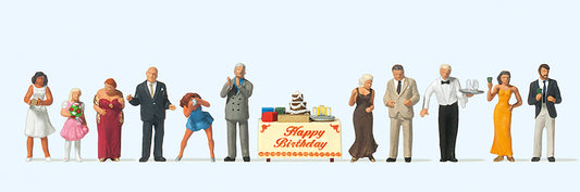Preiser 10554 Birthday Party Scene (11) Exclusive Figure Set HO