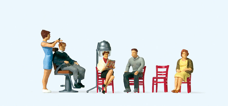 Preiser 10569 At the Hairdressers (5) Exclusive Figure Set HO