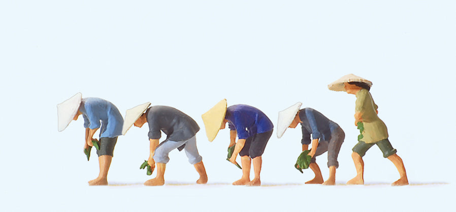 Preiser 10574 At the Rice Field (5) Exclusive Figure Set HO