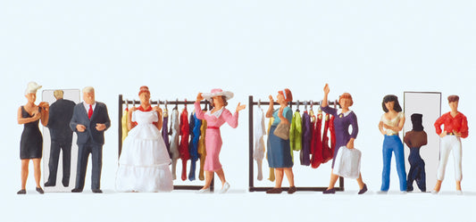 Preiser 10586 At the Fashion Store Scene (8) Exclusive Figure Set HO