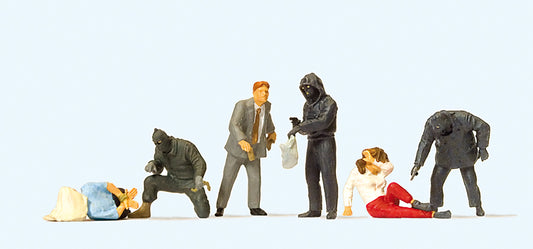 Preiser 10588 Armed Robbery Scene (6) Exclusive Figure Set HO