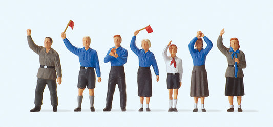 Preiser 10593 Free German Youth Young Pioneers (7) Exclusive Figure Set HO