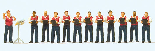 Preiser 10599 Male Choir (11) and Conductor Exclusive Figure Set HO