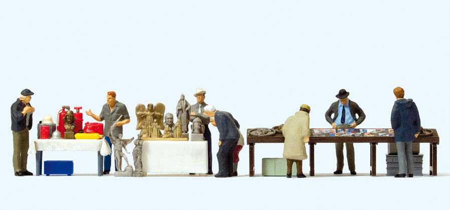Preiser 10614 At the Flea Market Scene (7) Exclusive Figure Set HO