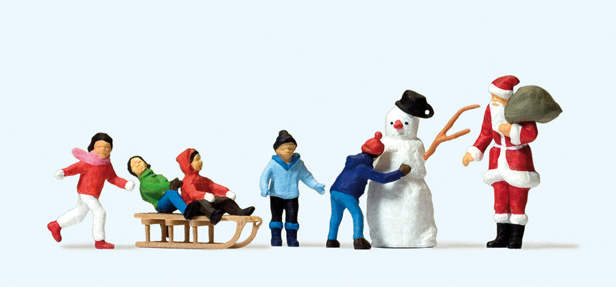 Preiser 10626 Christmas Scene (6) Exclusive Figure Set HO