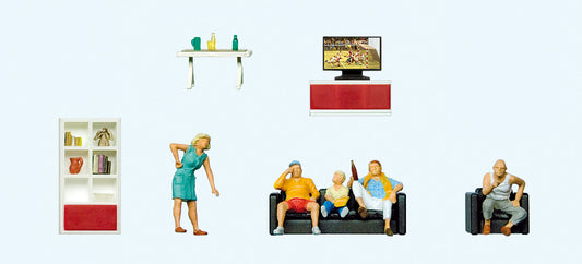 Preiser 10649 Living Room Scene (5) Exclusive Figure Set HO