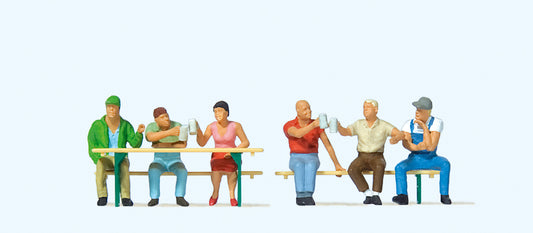 Preiser 10703 Friends Having a Beer (6) Exclusive Figure Set HO