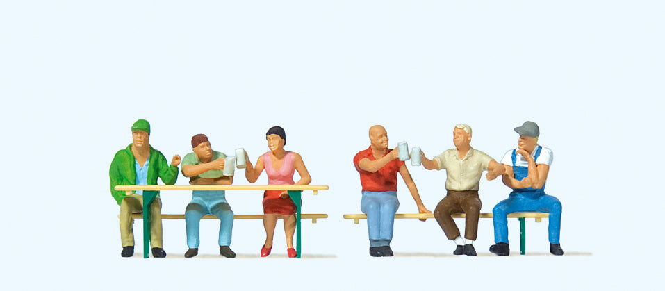 Preiser 10703 Friends Having a Beer (6) Exclusive Figure Set HO