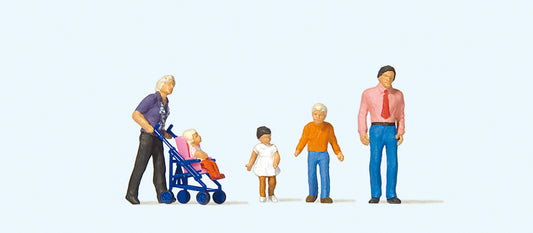 Preiser 10721 Family Outing (5) Exclusive Figure Set HO