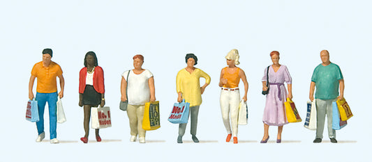 Preiser 10737 Shoppers (7) Exclusive Figure Set HO